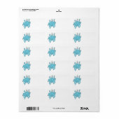 cool blue octopus cartoon personage etiket (Full Sheet)