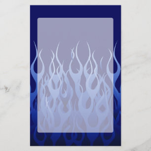 Cool Blue op Blue Racing Flames Briefpapier