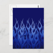 Cool Blue op Blue Racing Flames decoratief Briefkaart (Voorkant / Achterkant)