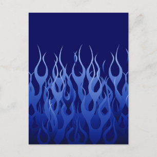 Cool Blue op Blue Racing Flames decoratief Briefkaart