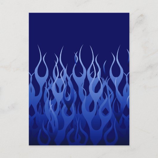Cool Blue op Blue Racing Flames decoratief Briefkaart (Voorkant)