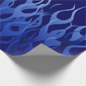 Cool Blue op Blue Racing Flames decoratief Cadeaupapier (Hoek)