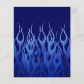Cool Blue op Blue Racing Flames decoratief Flyer (Voorkant)