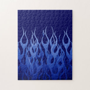 Cool Blue op Blue Racing Flames decoratief Legpuzzel