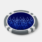 Cool Blue op Blue Racing Flames decoratief Pokerchips (Enkel)