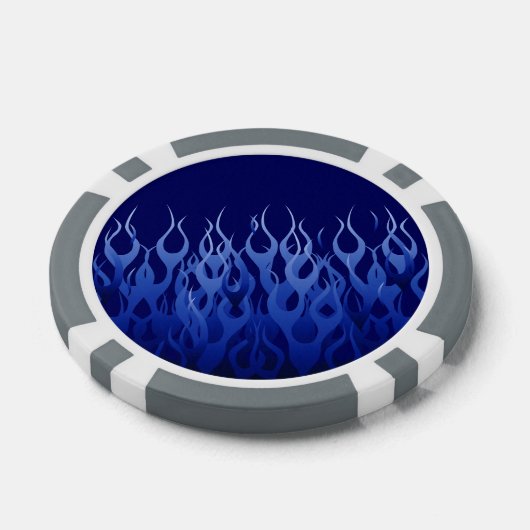 Cool Blue op Blue Racing Flames decoratief Pokerchips (Enkel)