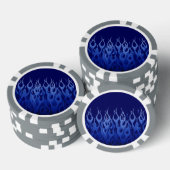 Cool Blue op Blue Racing Flames decoratief Pokerchips (Opstapeling)