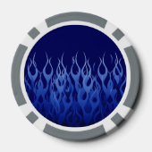 Cool Blue op Blue Racing Flames decoratief Pokerchips (Achterkant)