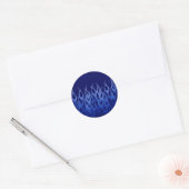 Cool Blue op Blue Racing Flames decoratief Ronde Sticker (Envelop)