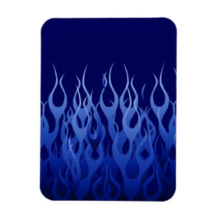Cool Blue op Blue Racing Flames Magneet