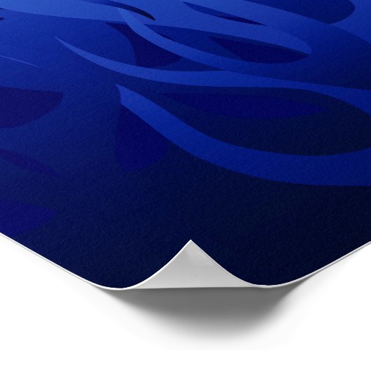 Cool Blue op Blue Racing Flames Poster (Hoek)