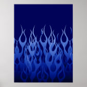 Cool Blue op Blue Racing Flames Poster (Voorkant)