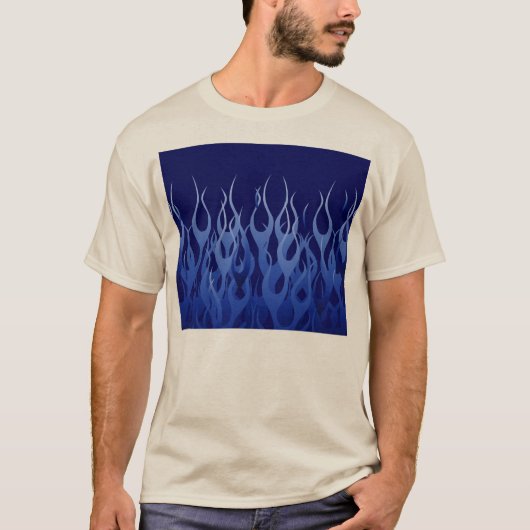 Cool Blue op Blue Racing Flames T-shirt (Voorkant)