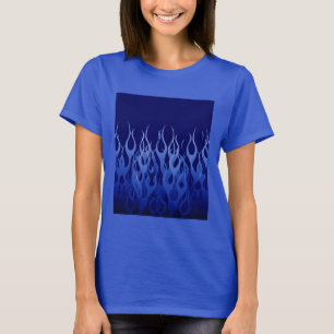 Cool Blue op Blue Racing Flames T-shirt