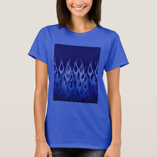 Cool Blue op Blue Racing Flames T-shirt (Voorkant)
