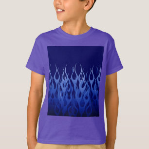 Cool Blue op Blue Racing Flames T-shirt