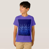 Cool Blue op Blue Racing Flames T-shirt (Voorkant volledig)