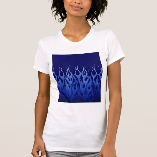 Cool Blue op Blue Racing Flames T-shirt (Voorkant)