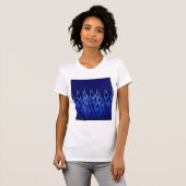 Cool Blue op Blue Racing Flames T-shirt (Voorkant volledig)