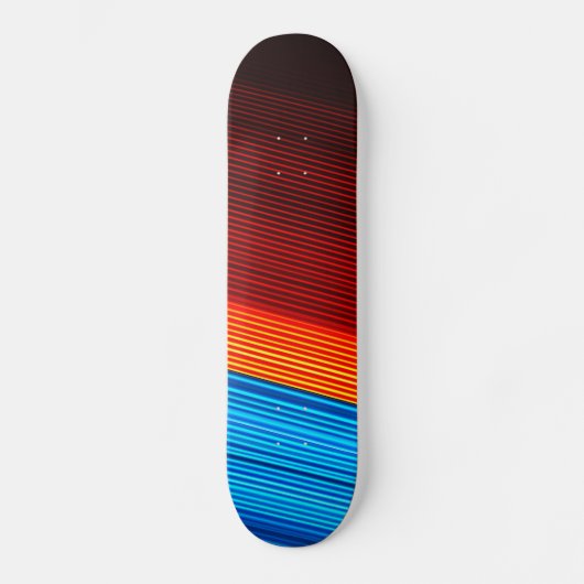 COOL Blue Oranje Yellow Red Black Stripes Persoonlijk Skateboard (Voorkant)
