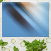 COOL Blue Oranje Yellow Red Black Stripes Theedoek (Gevouwen)
