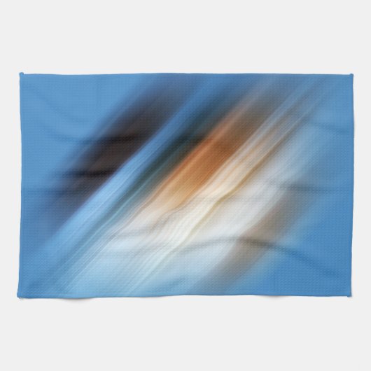 COOL Blue Oranje Yellow Red Black Stripes Theedoek (Horizontaal)