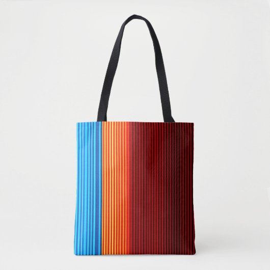 COOL Blue Oranje Yellow Red Black Stripes Tote Bag (Voorkant)