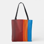 COOL Blue Oranje Yellow Red Black Stripes Tote Bag (Achterkant)