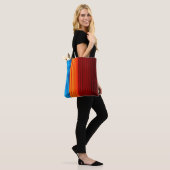 COOL Blue Oranje Yellow Red Black Stripes Tote Bag (Op model)