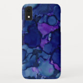 Cool Blue & Paarse Waterverf Ink Splash Pattern Case-Mate iPhone Case (Achterkant)
