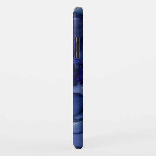 Cool Blue & Paarse Waterverf Ink Splash Pattern Case-Mate iPhone Case (Achterkant/rechts)