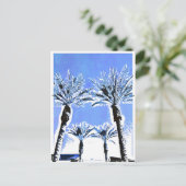 Cool Blue Palm Trees Paradise Beach Theme Decor Briefkaart (Staand voorkant)
