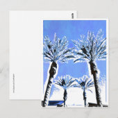Cool Blue Palm Trees Paradise Beach Theme Decor Briefkaart (Voorkant / Achterkant)