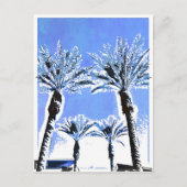 Cool Blue Palm Trees Paradise Beach Theme Decor Briefkaart (Voorkant)