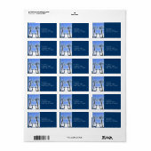 Cool Blue Palm Trees Paradise Beach Theme Decor Etiket (Full Sheet)