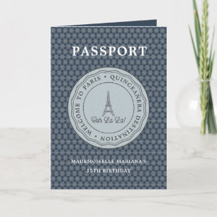 Cool Blue Paris paspoort met Afbeelding Quinceañer