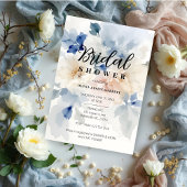 Cool Blue & Pastel Floral Waterverf Vrijgezellenfe Kaart