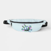 Cool Blue Peace teken Starr Scrolls op Lichtblauw Heuptasje (Voorkant)