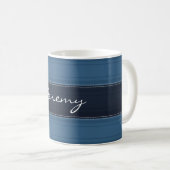 Cool Blue Personalized Monogram Koffiemok (Voorkant rechts)