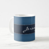 Cool Blue Personalized Monogram Koffiemok (Voorkant links)