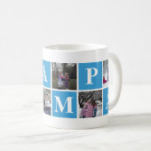 Cool Blue Photo Collage Grampa Mok (Voorkant rechts)