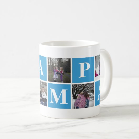 Cool Blue Photo Collage Grampa Mok (Voorkant rechts)