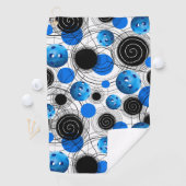 Cool Blue Pickleball Pattern Sweat Towel Golfhanddoek (Insitu)