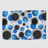 Cool Blue Pickleball Pattern Sweat Towel Golfhanddoek (Horizontaal)