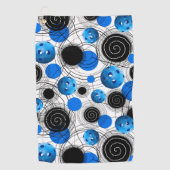 Cool Blue Pickleball Pattern Sweat Towel Golfhanddoek (Voorkant)