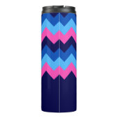 Cool Blue Pink Chevron Monogram Thermal Tumbler Thermosbeker (Achterkant)