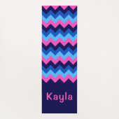 Cool Blue Pink Chevron Monogram Yoga Mat (Achterkant)