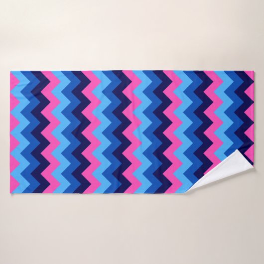 Cool Blue Pink Chevron Patroon Badhanddoek (Badhanddoek)