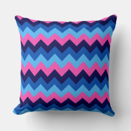 Cool Blue Pink Chevron Pattern Groot Sierkussen