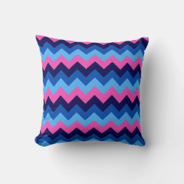 Cool Blue Pink Chevron Pattern Sierkussen